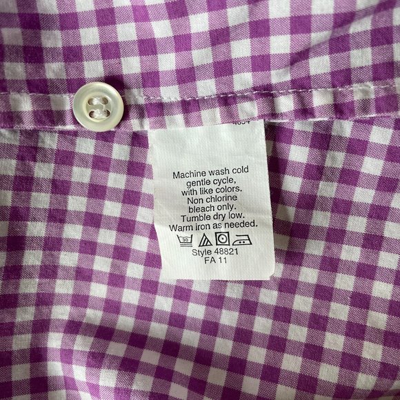 J.CREW Purple + White Gingham Button-Down - Picture 4 of 4